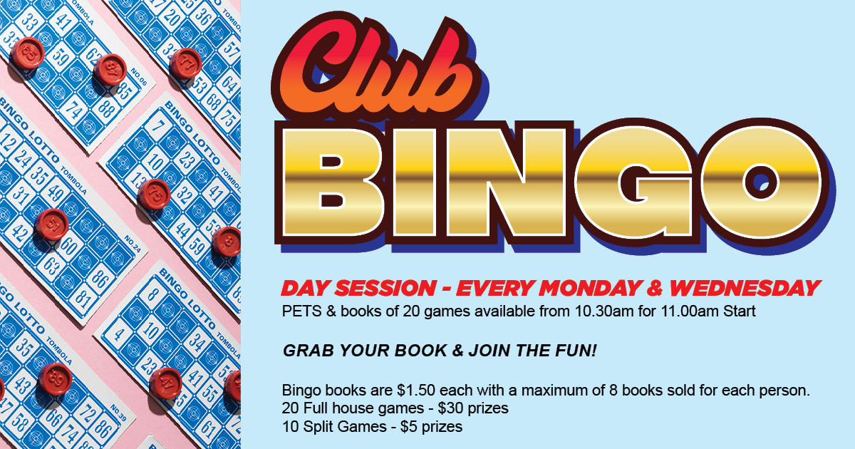 Club Bingo at Guildford Leagues Club. Every Monday & Wednesday. Grab your bingo book & join the fun! PETs available