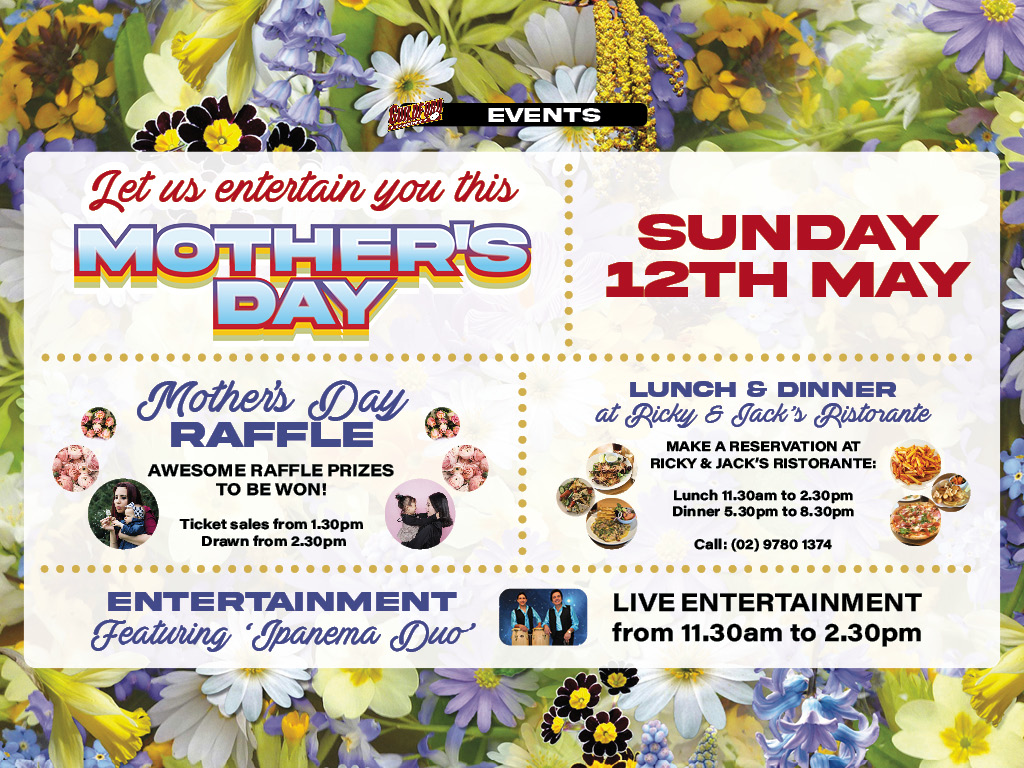 Mother’s Day at Guildford Leagues. Sunday 12th May 2024. Let us entertain you this Mother’s Day. Music, Food & Raffles on the day!