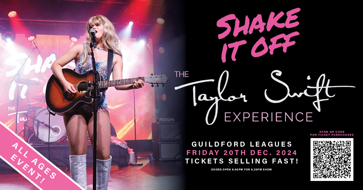 Shake It Off - The Taylor Swift Experience. All ages event at Guildford Leagues Club. Friday 20th December 2024. Tickets on sale now!