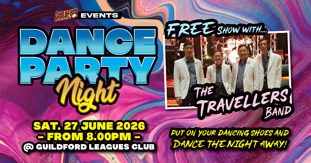 The Travellers Band LIVE at Guildford Leagues Club. Free Show Event 18+! Saturday 27 June 2026. Starting at 8.00pm