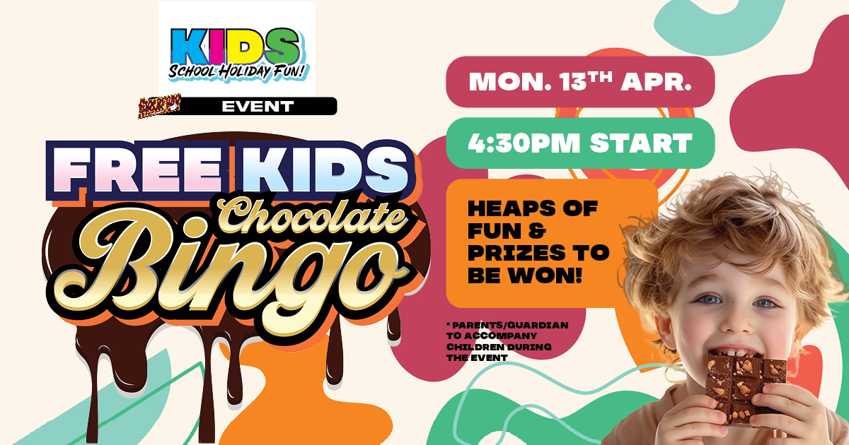 Free Kids Chocolate Bingo at Guildford Leagues! FREE EVENT FOR KIDS! *MONDAY, 13TH APRIL 2026. START AT 4:30PM