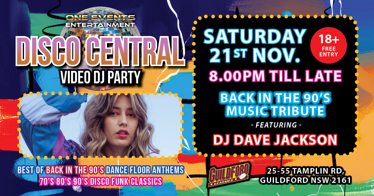 Disco Central: Back In The 90's Music Tribute Featuring DJ Dave Jackson. Get ready for a massive night of dancefloor energy.