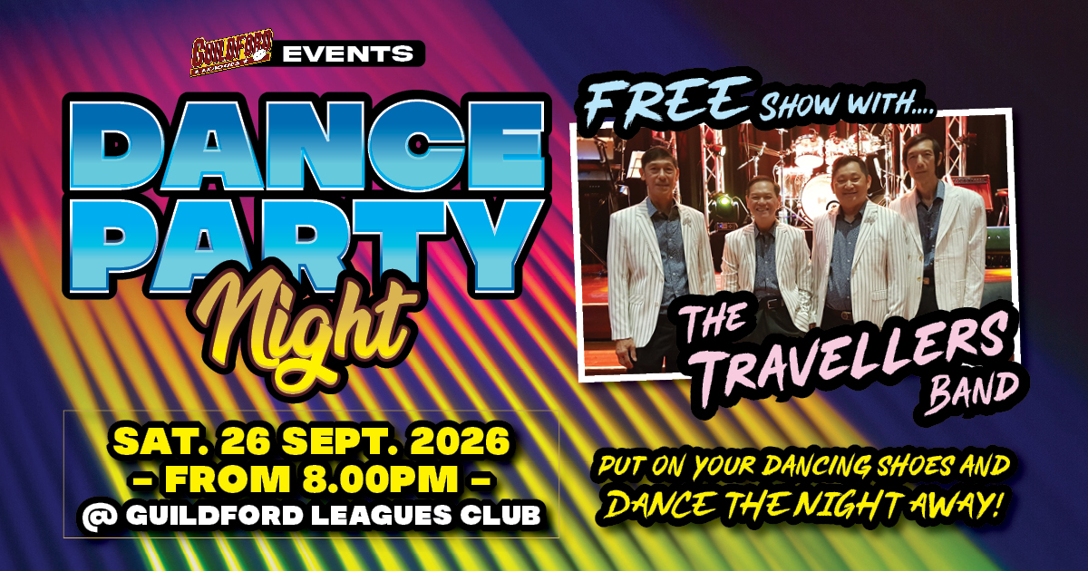 Dance Party Night ft. The Travellers Band at Guildford Leagues Club. Free Show Event 18+! at Guildford Leagues Club