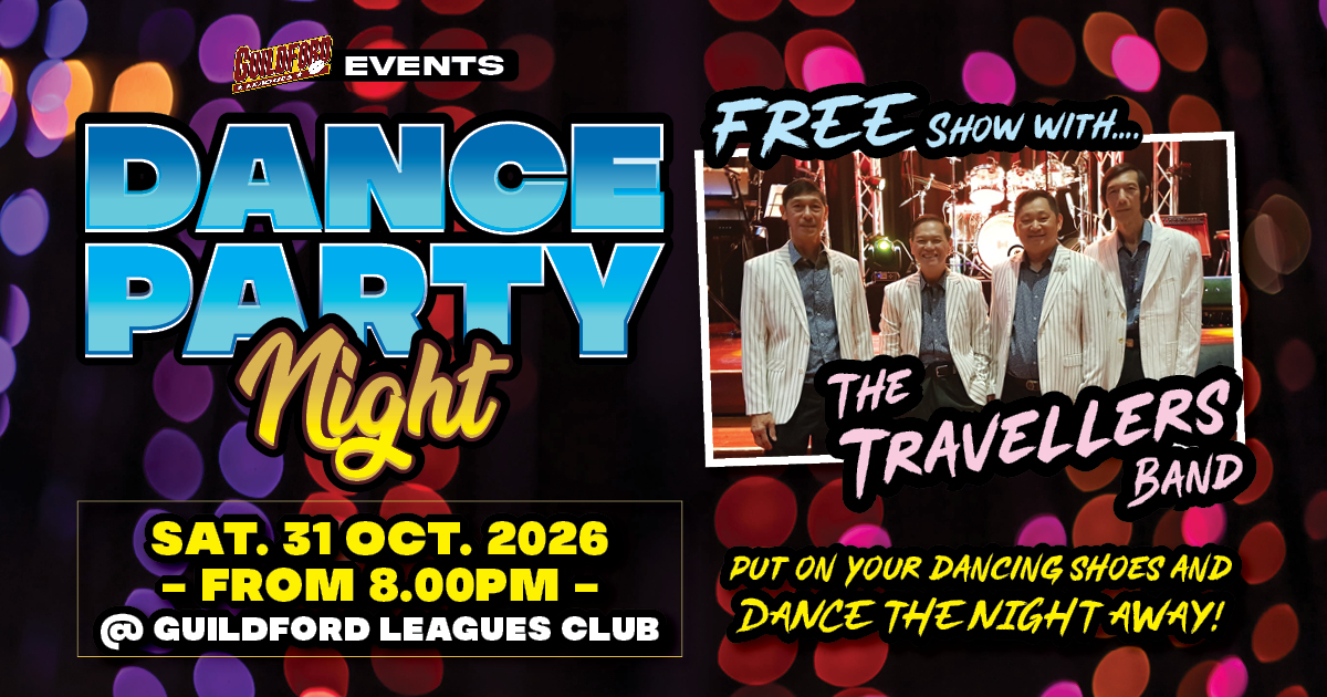 The Travellers Band LIVE at Guildford Leagues Club. Free Show Event 18+! Saturday 31 October 2026. Starting at 8.00pm
